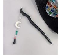 Hair Stick Tassel Hair Sticks Black Sandalwood Hairpin(C)