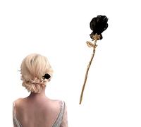 hair stick, Tulip Silk Flower Hair Sticks, Vintage Tassel Hairpin,Hair Chopsticks,Bun Fixing Hairpins, Hairpin Accessories for Women Girls(Black)