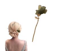 hair stick, Tulip Silk Flower Hair Sticks, Vintage Tassel Hairpin,Hair Chopsticks,Bun Fixing Hairpins, Hairpin Accessories for Women Girls(Green)