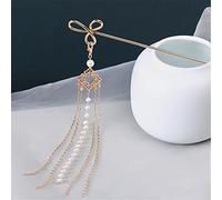 Hair Sticks,Chinese hairpins,Hair Pin Stick Chinese Metal Step-Shaking Hairpin With Fringed Hair Accessories 1 piece(Silver)(Multicolor)