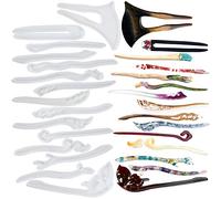 Hair Sticks Epoxy Resin Silicone Molds Set 15-Count Height 5.3-7.2inch