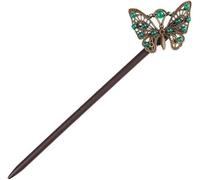 Hair sticks,hair stick pin,hair chopsticks for women,Hair Chopsticks,Wooden Hair Sticks for Buns,Blue Beads Butterfly Hair Chopsticks Elegant Hair Pins Stick Chinese Classical Wood Chopsticks