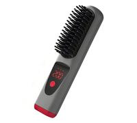 Hair Straightener - 7.48 Inch, 4 Temperature Settings with LED Display, USB Rechargeable Styling Tool | Ceramic Straightening Brush, Negative Ions, Anti-Frizz Comb for Wedding, Travel and Use