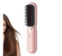 Hair Straightener Brush - 3 Temp Settings Ceramic Styling Tool, Fast Heating Straightening Comb for Girls, Morning Rush Hair Smoother for Home Travel and Vacation