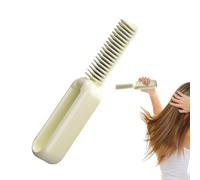 Hair Straightener Brush 7.87x1.38 Inch - 2-in-1 Ionic Hair Straightener Brush | Foldable USB Rechargeable Ceramic Hot Comb, Straightening Curling with 9 Temperature Settings 60-Min Battery Travel