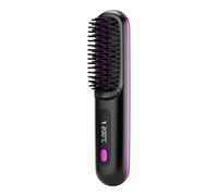 Hair Straightener Brush - Compact 20x4.5cm USB Charging Hot Comb, Cordless LCD Display, Ceramic Heating Fast 30s Heat Up Smooth | Portable Hair Tool for Home Travel Daily Quick Fix