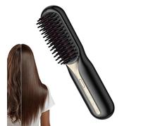 Hair Straightener Brush - Cordless USB Charging, 4.3x3.7x19.8cm ABS Housing, 3 Stage Adjustable Temperature, Anti Scald Styling Technology | Portable Hot Comb for Wives & Girls & Travellers