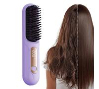 Hair Straightener Brush - Frizz-Control Correction Solution, 3 Temps LED Display Ionic Styler Comb, 30s MCH Fast Heating + Negative Ions, Professional Solid | Perfect for Women Travel Styling