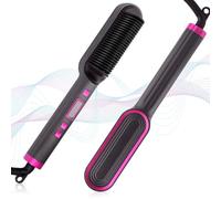 Hair Straightener Brush, Hair Straighteners for Women, Hot Brush for Women, Adjustable Temperature & Anti-Scald, Girl's Gift, Hair Tools for Styling (Purple)