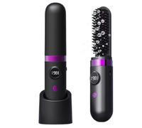 Hair Straightener Brush | LED Display Wireless Hair Flat Iron with 3 Gears | Styling Flat Iron Brush | for Travel Home Salon Business Trip Bathroom Apartment Vacation Dormitory Hotel