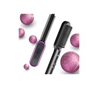 Hair Straightener Brush - TYMO RING Curly Hair Straightener with 20s Fast Heating, 5 Thermostatic Level Hot Hair , 30 Minute Auto-Off & 110V-240V