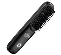Hair Straightener Brush - USB Charging, Portable Smoothing Brush | Ceramic Straightening Tool for Thick, Curly, Wavy, Straight Hair, Quick Styling Comb for Women, Travel, Portable USB Charging