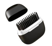 Hair Straightener Comb - Compact Travel Size, Lightweight Portable Handle, Gentle Detangling Hot Brush, Heat Resistant Styling Tool | for Girls Women Camping Trips Dorm Bedroom Vacation Hairstyle Touc