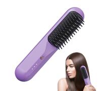 Hair Straightener,Electric Hot Comb Hair Straightener, USB Rechargeable Hair Straightening Brush, Flat Iron Comb with Comb Tooth, 3 Temps, Anti-Scald for Fine, Soft, Frizzy Hair, Travel or Home