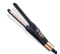 Hair Straightener with Extra Slim Plates, Mini Pencil Flat Iron for Short Hair, Pixies, Bangs, Small Curls & Beard, Digital Display, 5 Temp Settings 120-200°C, Fast Heat Up (Black)