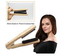 Hair Straightener Wooden Brush Styling Comb Salon Hairdressing Anti-static Dual-Brush Comb for All Hair Types