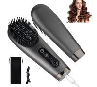 Hair Straighteners for Women, Cordless Portable Negative Ion Hot Comb, 2-in-1 Mini Hair Straightener and Curler Brush, USB-C Rechargeable Heated Brush with 3 Temperature for Travel/Home