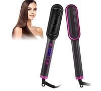 Hair Straighteners for Women, Ionic Hair Straightener Brush, Anti-scalding,Fast Heating and Adjustable Temperature,Women Gifts, Hair Styler Tools for Home (Purple)