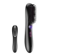 Hair Straightening Brush - 23CM Rechargeable Hairdressing Tool Three Temperature Control Negative Ionic Straightener | Portable Cordless Hair Straightener For Home Travel Pl