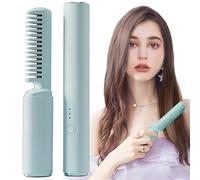 Hair Straightening Brush, Cordless Hot Hair Brush, Straightening Comb, Rechargeable | Adjustable Portable Hairdressing Brush for Soft and Fine Curly Hair