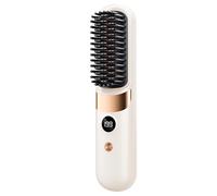 Hair Straightening Brush, Rechargeable ABS Wireless Hot Comb, 8x1.8 Inch, 35W, 4 Temperature Settings, USB Charging, Auto Shutdown, Portable | Travel Apartment College Dorm