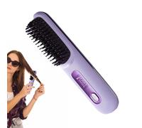 Hair Straightening Brush - Rechargeable Wireless, Electric Piece | LED Display Smoothing Heated Brush for Home Travel Styling Fast Heating 3 Modes Set Pieces Hobby Kit
