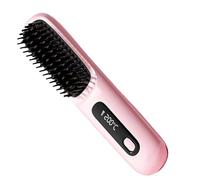 Hair Straightening Brush - Rechargeable Wireless, Electric Piece | LED Display Smoothing Heated Brush for Home Travel Styling Fast Heating 3 Modes Set Pieces Hobby Kit