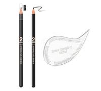 Hair Stroke Brow Mapping Ruler Kit 1pc Tear Drop Eyebrow Eyeliner Ruler and 2pcs Black 2mm Brow Pencils for Fast Drawing Acrylic Permanent Makeup Tattoo Template Stencil