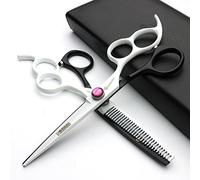 Hair Studio 5.5 inch Hair Stylist Barber Scissors Japan 440C Steel Hair Cutting Scissors + thinning Scissors Three Fingers (2pcs)