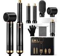 Hair Styler 5-in-1 Set, 1000W Hot Air Brush with Hair Styling Appliances | Multi-Blow Magic Styler with 3 Temperature Air Wrap, Auto-Twist Curlers & Straightening Smooth Brush Gifts for Women