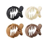 Hair Styling Accessory Ponytail Clip Hairpin Set 4pcs Buckle-type Hairpins for High Ponytails Anti-slip Teeth Strong Metal Spring Bowknot