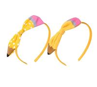 Hair Styling Band - Cute Stationery Charm, Whimsical Teacher Look, Playful Girlwear | Creative Yellow Pencil Hairs Ornament, Cheerful School Outfit Highlight For First Day Photos, Staff Spirit Week