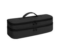 Hair Styling Case - Polyester Black Double Compartment Storage Bag, Blow Dryer Brush Cover, Grooming Organizer | Hair Tool Packing Case for Vacation Luggage Backpack Home Salon Use