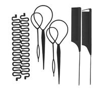 Hair Styling Comb Set, Non Damage Braiding Parting Comb Tools Kit, 5pcs Hairstyling Tools for Salon Home Travel Daily Commute Dating Party Beach Use, Professional Hair Sectioning Styling Accessories