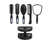 Hair Styling Combs Set with Mirror Holder Professional Ergonomic Handle Hair Dressing Comb Kits for All Hair Style
