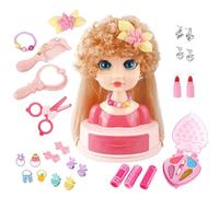 Hair Styling Doll Head,Hair Styling Makeup Set - Braiding Practice Hairpins Makeup Beauty for 3-6 Years Old Beginners Girls