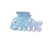 Hair Styling Set Including Ray Sea Star Conch Barrettes in Mystical Marine Blue Color Variations Acetate Hair Clip