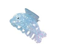 Hair Styling Set Including Ray Sea Star Conch Barrettes in Mystical Marine Blue Color Variations Acetate Hair Clip