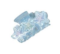 Hair Styling Set Including Ray Sea Star Conch Barrettes in Mystical Marine Blue Color Variations Acetate Hair Clip
