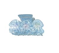 Hair Styling Set Including Ray Sea Star Conch Barrettes in Mystical Marine Blue Color Variations Acetate Hair Clip