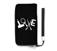 Hair Styling Tool Hairdresser Hairstylist Barber Slim Wallet for Women Long Purse Cute Clutch Wristlet Handbag Card Holders