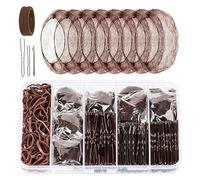 Hair Styling Tool Set 100 U Shaped Pins 50 Hairpins 100 Elastic Rubber Bands 8 Invisible Hair Net and 2 Ties Elastic Rubber Bands