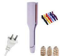 Hair Styling Tool with Negative Ionic Technology, 4 Gears Double-Sided Heating, French Curl 3D Curling Iron, 32mm Curling, Long-Lasting Smooth Waves, for Travel & Home (Purple,US Standard)