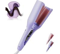 Hair Styling Tool with Negative Ionic Technology, French Wave Curling Iron, 3D Curling Iron for Quickly Creating Smooth Waves, Adjustable for Travel & Home (Purple)