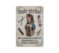 Hair Stylist Aluminium Metal Tin Sign Home Plaque Poster Home Bar Kitchen Coffee Man Cave Garage Wall Decor Art Tin Sign 12x16 Inch