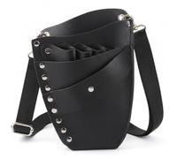 Hair Stylist Bag, Leather Multi-Pocket Hair Tool Bag Professional for Barber Tools, Scissors, Clippers & Combs, Adjustable Strap, 6x8 Inch Scissor Pouch