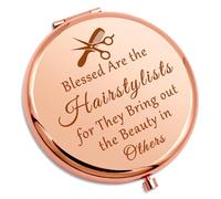 Hair Stylist Gifts for Women Hairdresser Compact Mirror Cosmetology Graduation Gifts for Hairstylists Hair Dresser Hairdresser Christmas Birthday Appreciation Present for Her Folding Makeup Mirror