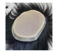 Hair System For Men, Silk Base Men's Wig,Realistic Lace Hairpiece Human Hair Asian Style(16x24cm)