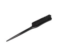 Hair Teasing Brush 3 Row Nylon Add Volume, Ergonomic Portable Hair Styling Rat Tail Brush for a variety of hair types, Helps distribute oil from roots to ends of hair (Black)