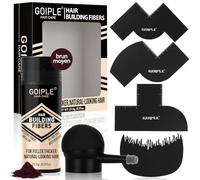 Hair Thickening Fibers & Pump Applicator Set - Hair Fibers Enhancement Spray Barber for Mens Hair&Beard- Hairline Enhancer & Volumizing Spray Barber Enhancement Card (Medium Brown)
